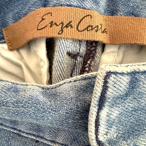 Enza Costa Straight Leg Trouser Pant in Mid Wash - Picture 5 of 7